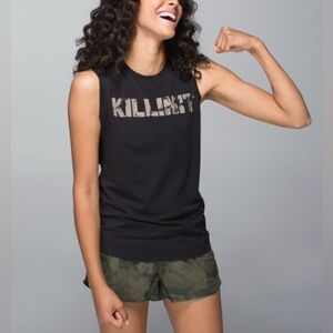 Lululemon Muscle Hustle Tee Black Ambient Grey S/M